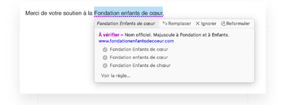 Logiciel Antidote 12 - Uniformisation des noms